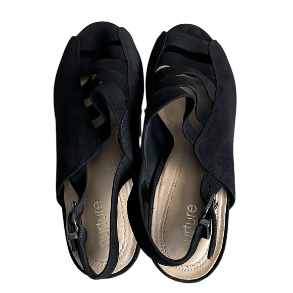 Nurture Women Black Slingback 2.5" Heel Caged Shoes Office Casual 8.5M - Picture 3 of 9